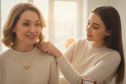 Personalized Heart Pendant Necklace (1 to 4 Charms) – Custom Engraved Stainless Steel Jewelry – Perfect Gift for Couples and Family